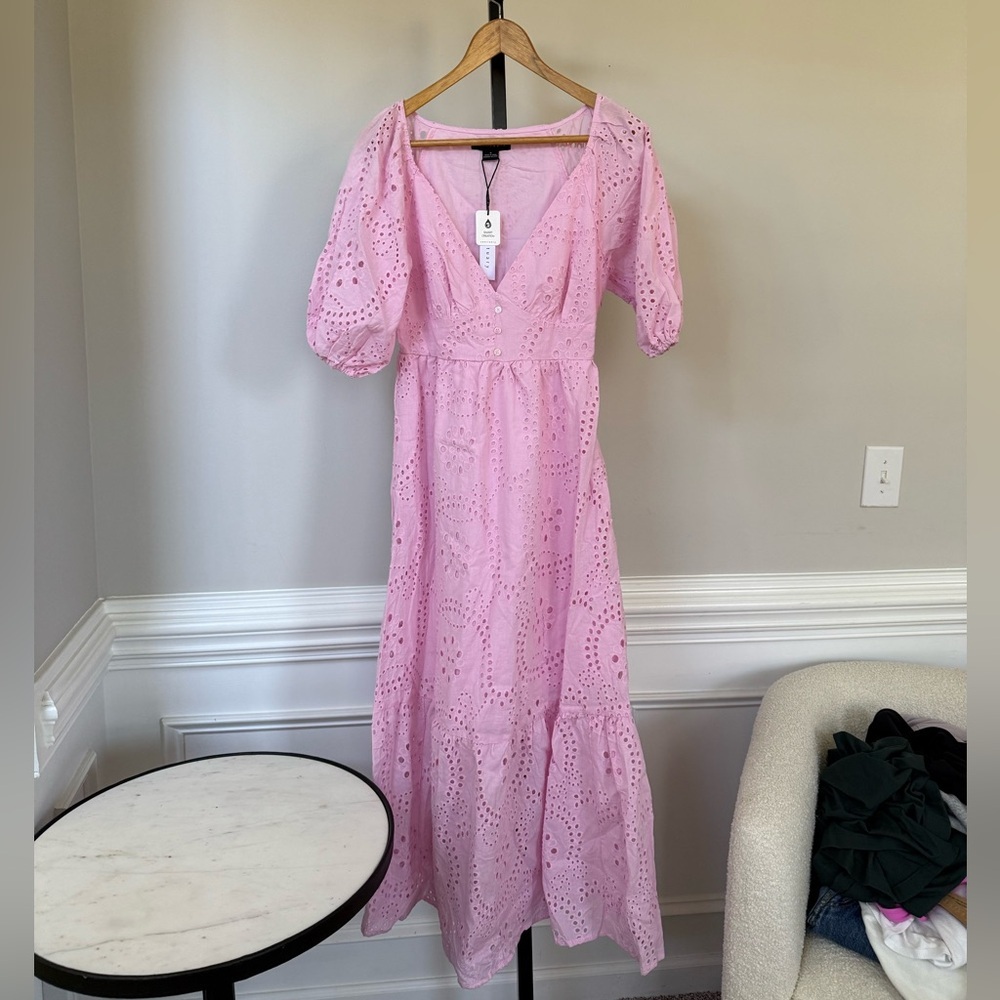 Sanctuary Maxi Eyelet Dress Pink size 0 - Picture 2 of 4